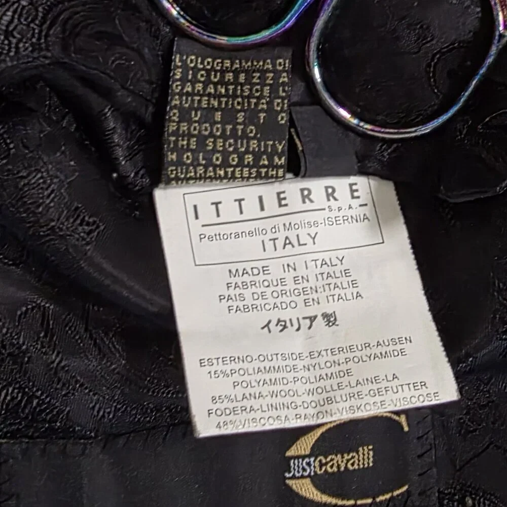 Just Cavalli Coat Men's IT 48 /US XXL Multicolor Fibers 3B Single Vent FLAWS